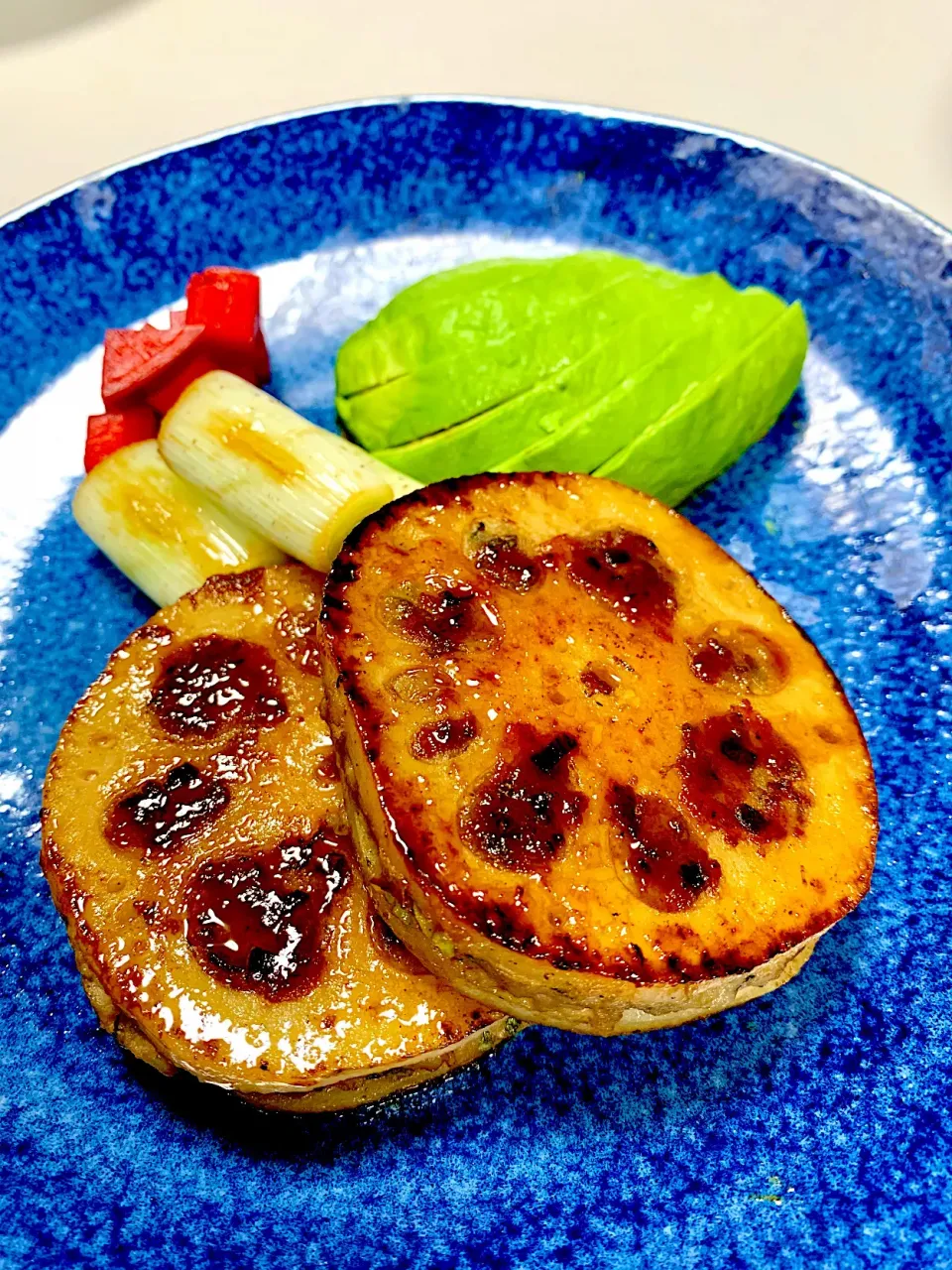 Snapdishの料理写真:Renkon Nikuzume, lotus root stuffed with minced chicken|gonbenさん