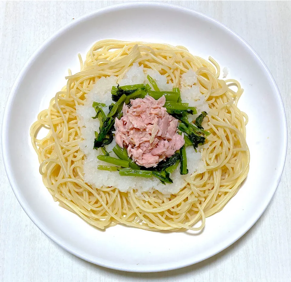 阿蘇高菜と大根おろしとシーチキンのさっぱりポン酢スパ💕|かぴかぴさん