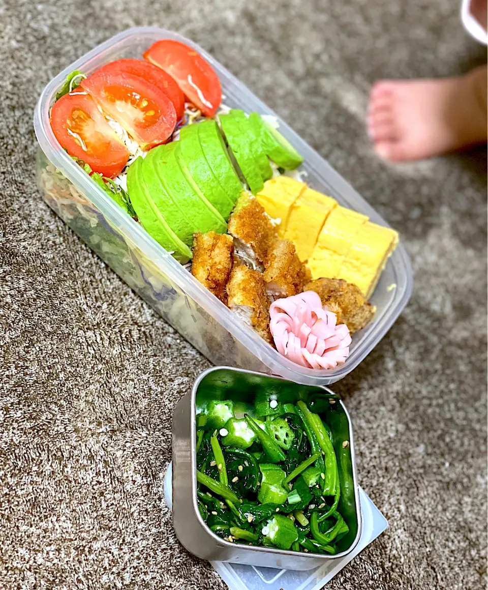 Snapdishの料理写真:旦那さんのダイエットディナー(again, excuse my toddler's feet) 笑笑|KeiChelloRiriさん