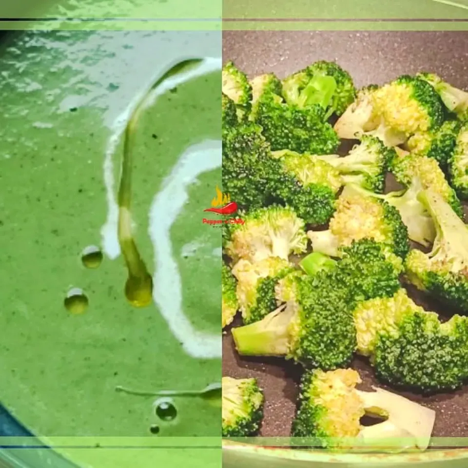 Snapdishの料理写真:Green Peas Soup & Broccoli Stir Fry - combo recipe for perfect dinner idea|Pepper n Chillyさん