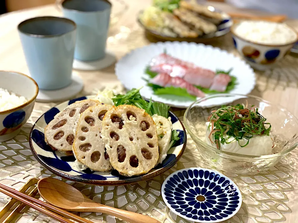 大葉の蓮根のはさみ揚げ|ひろさんとゆりさんさん