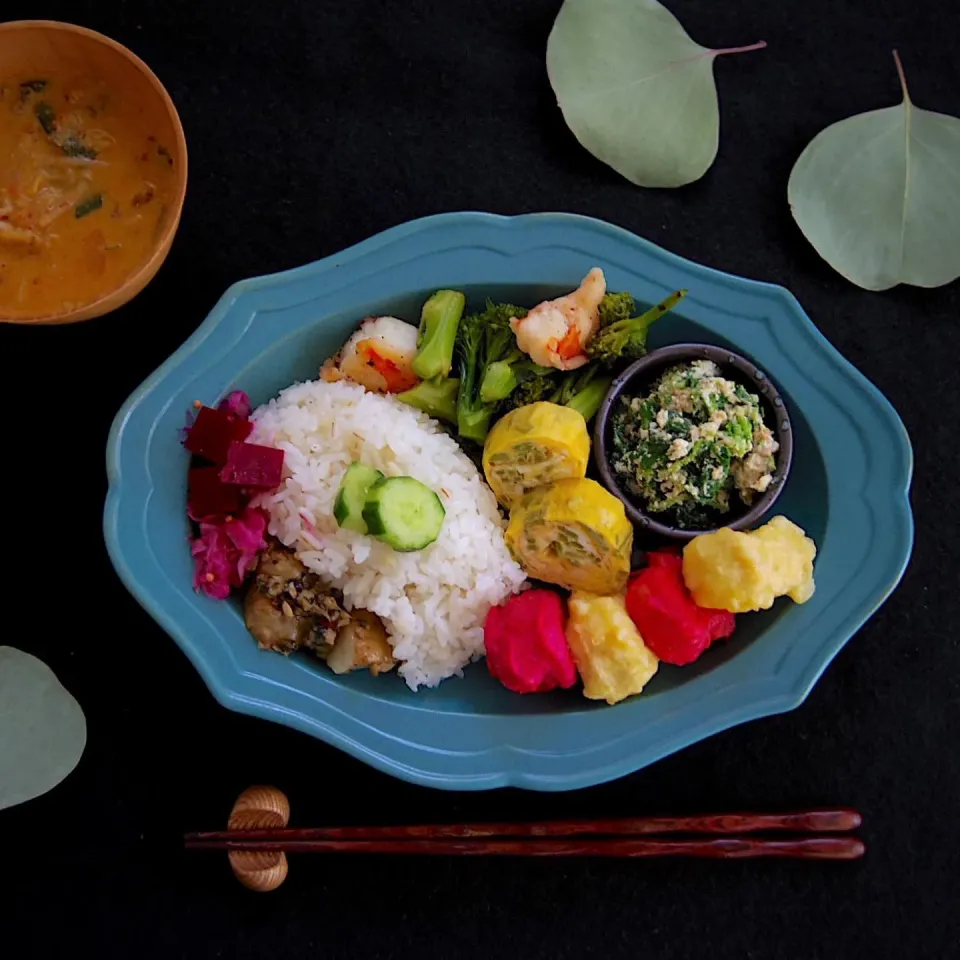 カラフル高野豆腐の天ぷらプレート|@chieko_tanabe_さん