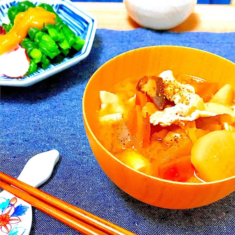 😄街角の定食屋さん風　　豚汁🐽🍲|Sの食卓さん