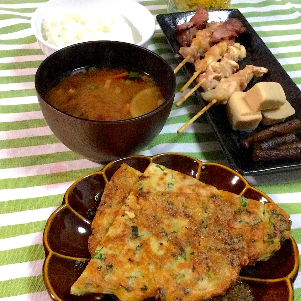 飲み屋みたいなおゆはん　チヂミと焼き鳥|yukoさん