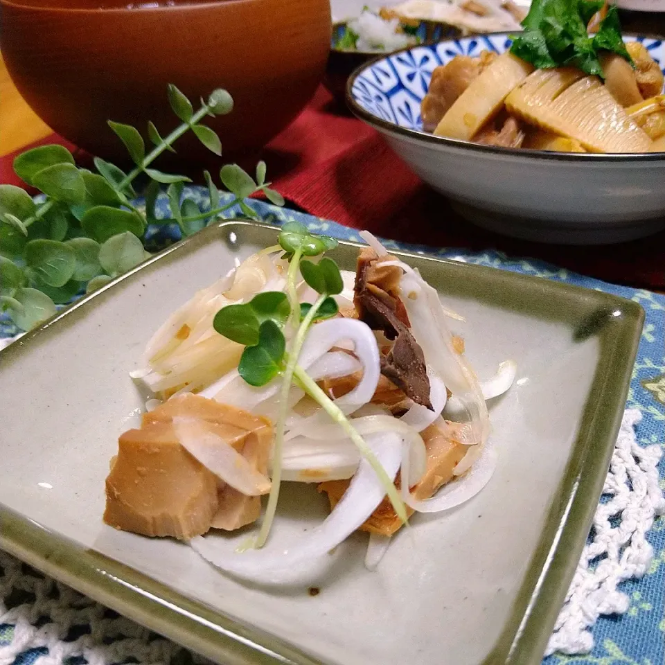 マグロの角煮と新玉ねぎの和え物|とまと🍅さん