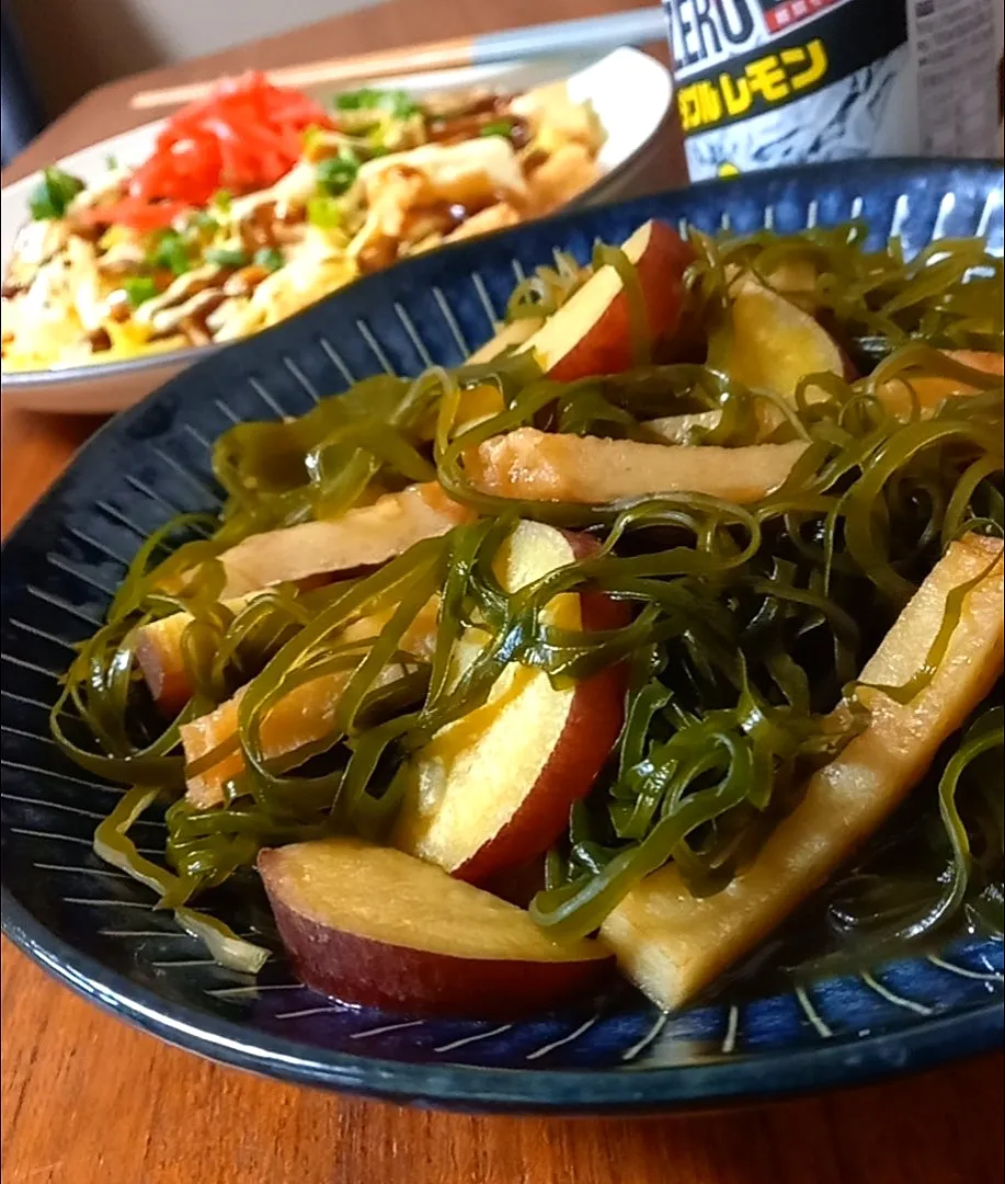 さつまいもとさつまあげの切り昆布煮|まりおさん