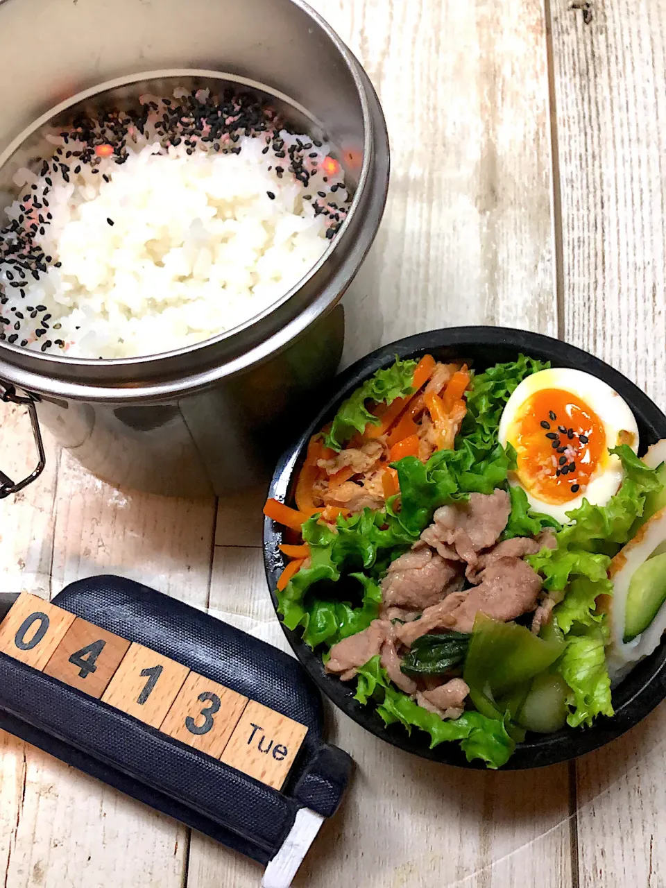 豚肉と青梗菜のオイスター炒め弁当☆4/13#高校男子弁当|yu-co☆さん