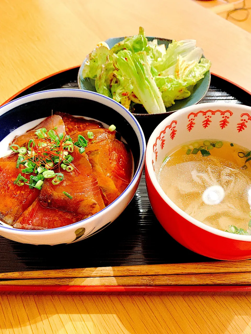 Snapdishの料理写真:カツオの韓国風漬け丼で晩御飯|Mikaさん