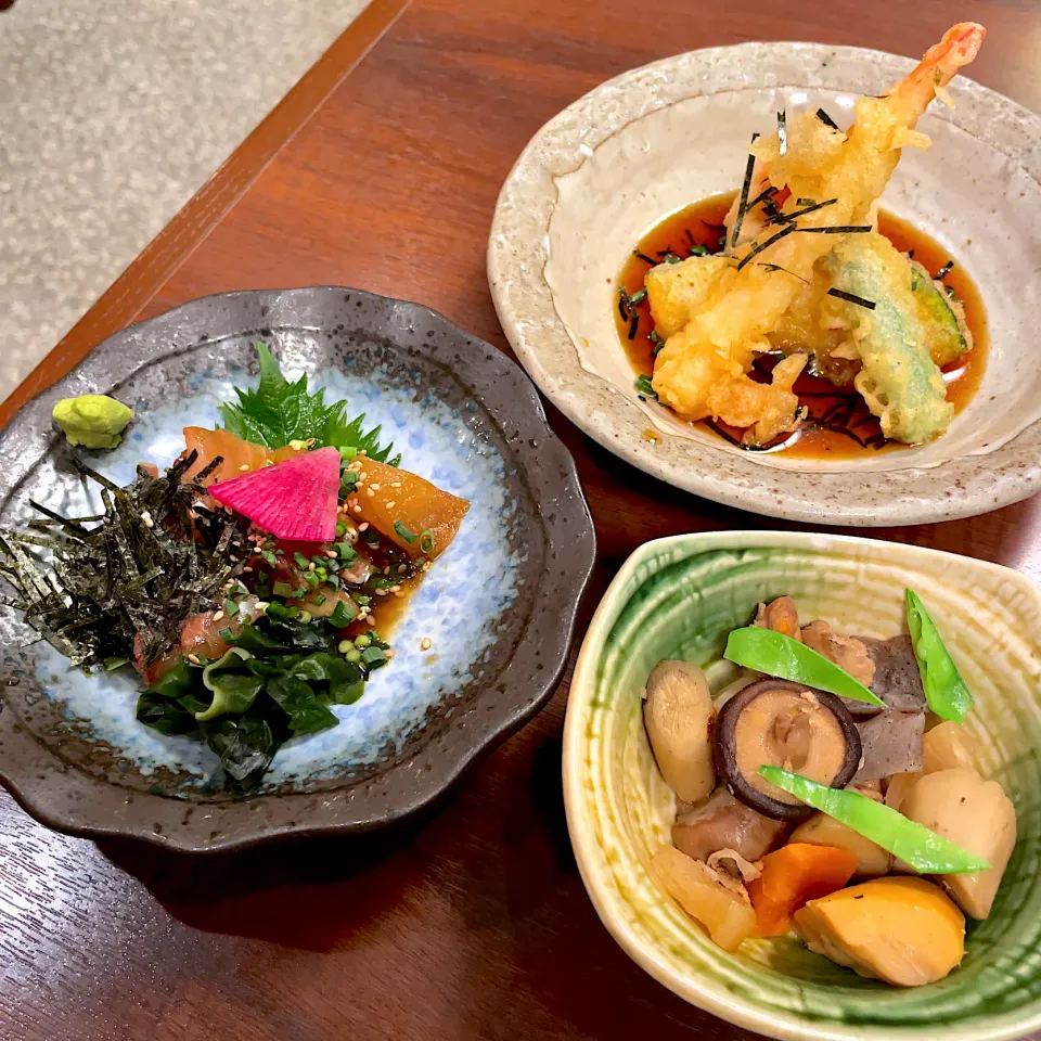 Snapdishの料理写真:本日のお刺身
がめ煮
揚げ出し豆腐|T. Wonderさん