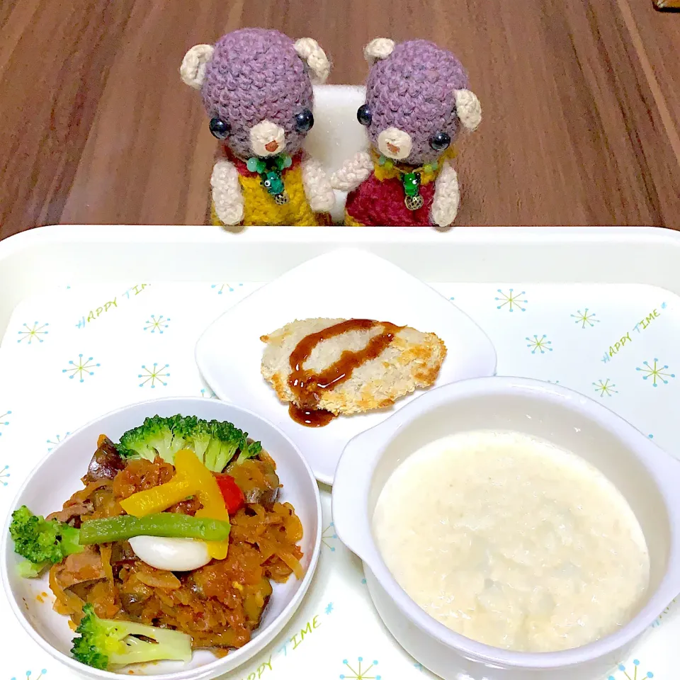 Snapdishの料理写真:晩ごはんミルク粥(*'ω'*)|chagashiさん