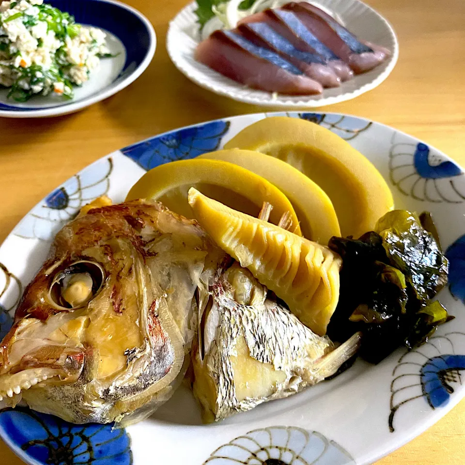 鯛のアラと筍の煮物|しろくまさん