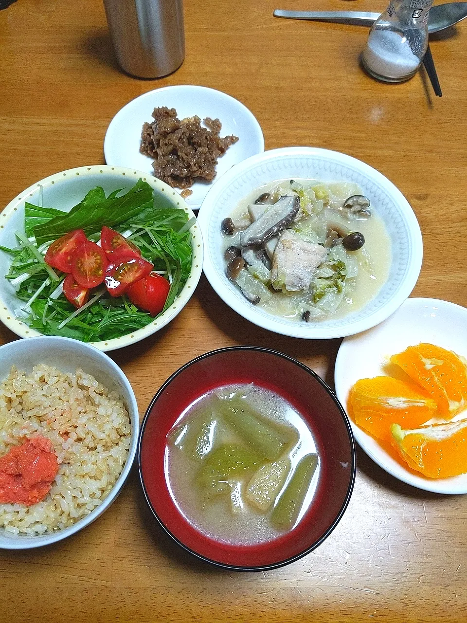 朝食
牛肉のしぐれ煮、鶏むね肉の豆乳|楠川美江さん