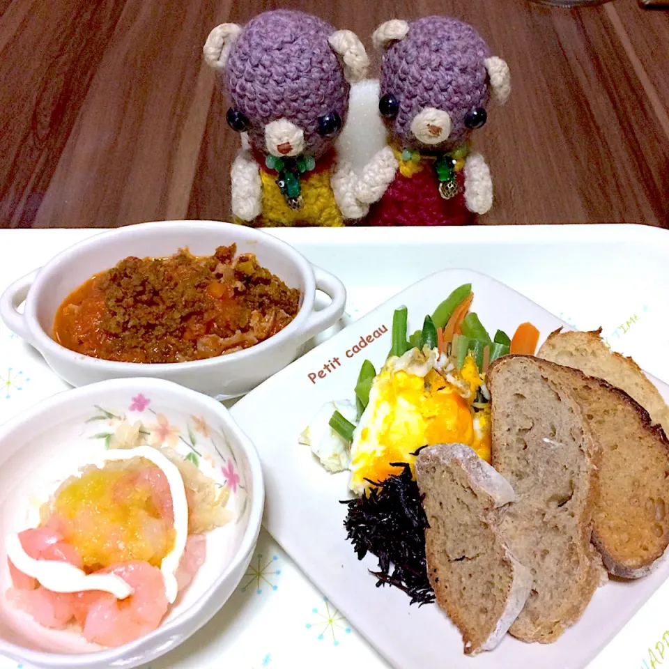 Snapdishの料理写真:お昼ごぱん(｀・ω・´)|chagashiさん