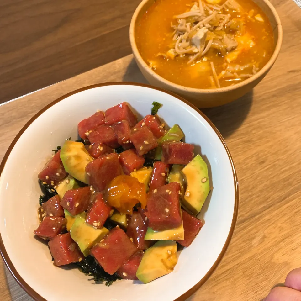 Snapdishの料理写真:アヒポキ丼|irodori🍡さん