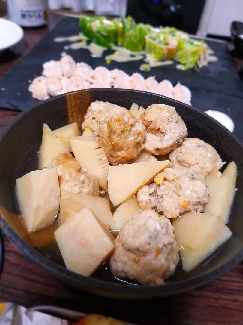 たけのことつみれの煮物|油井さん