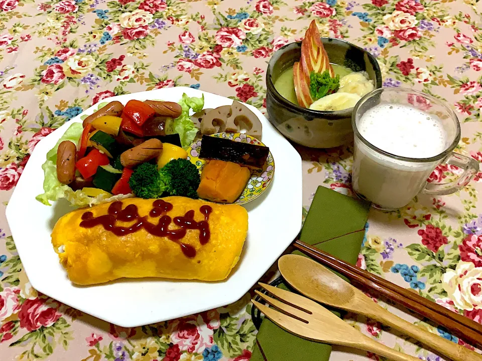 オムライスの朝ごはん|カワユさん