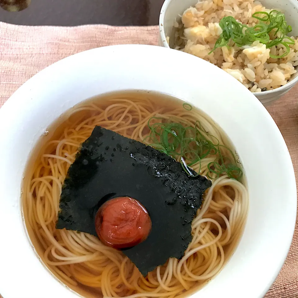 Snapdishの料理写真:梅そうめんと鯛めし|純さん