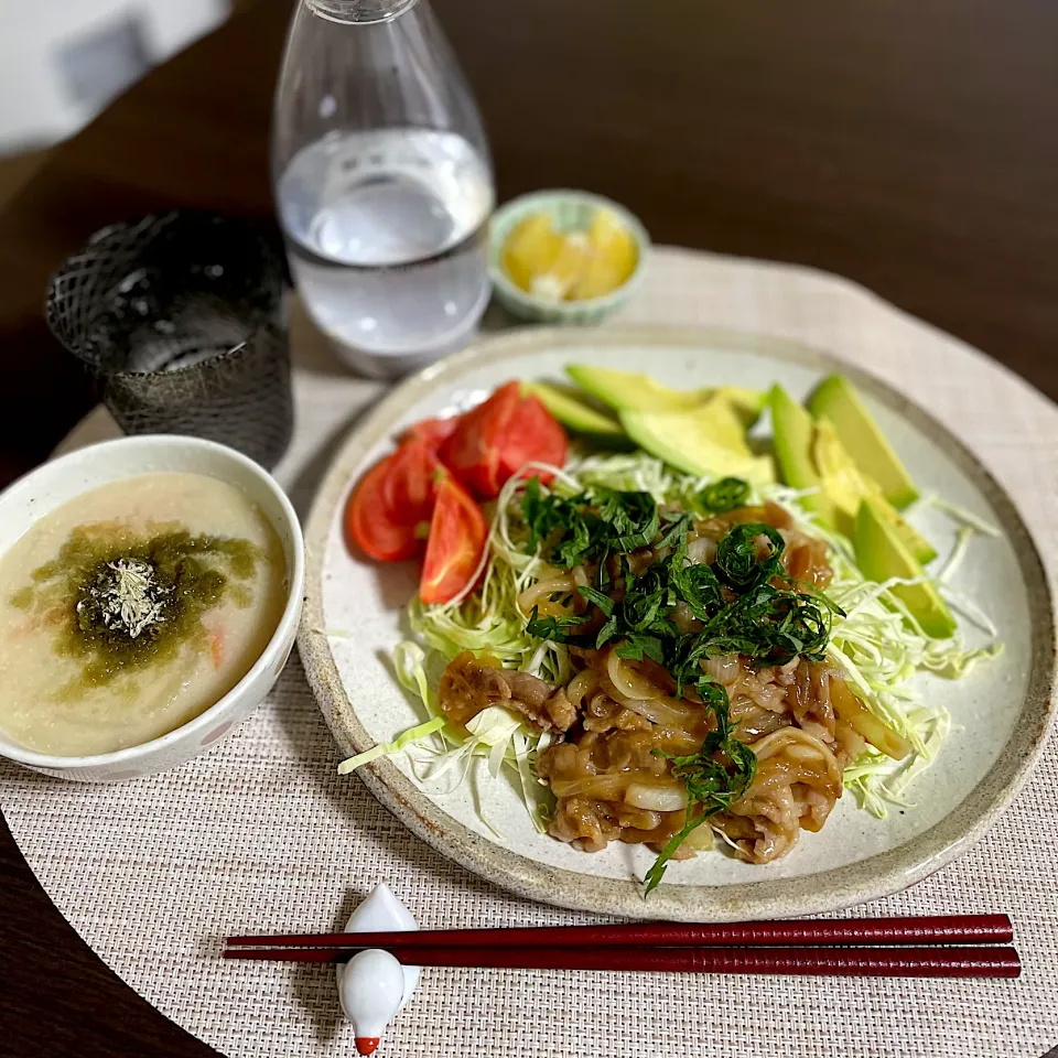 4/15晩ご飯：豚の生姜焼き|ななみんさん