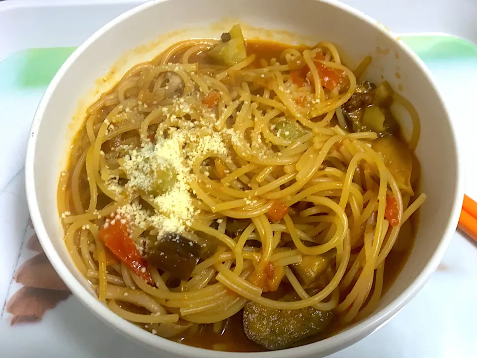 ナスのミートソースパスタ！|あんこさん