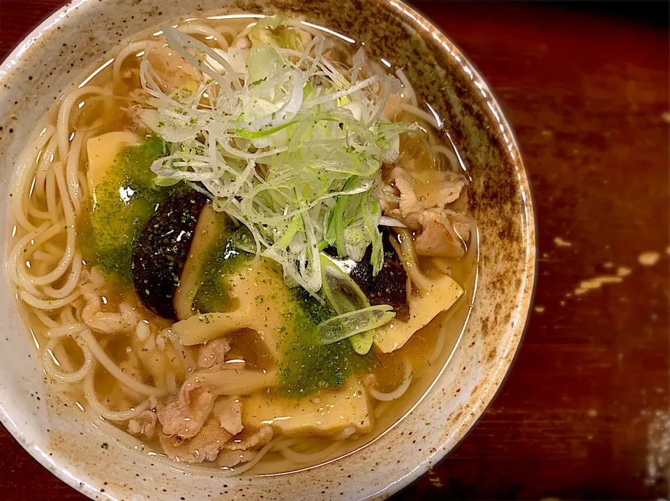 新筍と豚バラの木の芽あんかけめん|半田手延べそうめんの店 阿波や壱兆さん