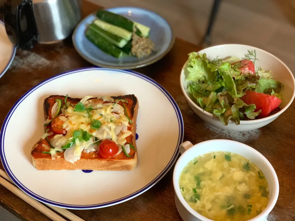 Snapdishの料理写真:ピザトースト定食🍕|takosさん