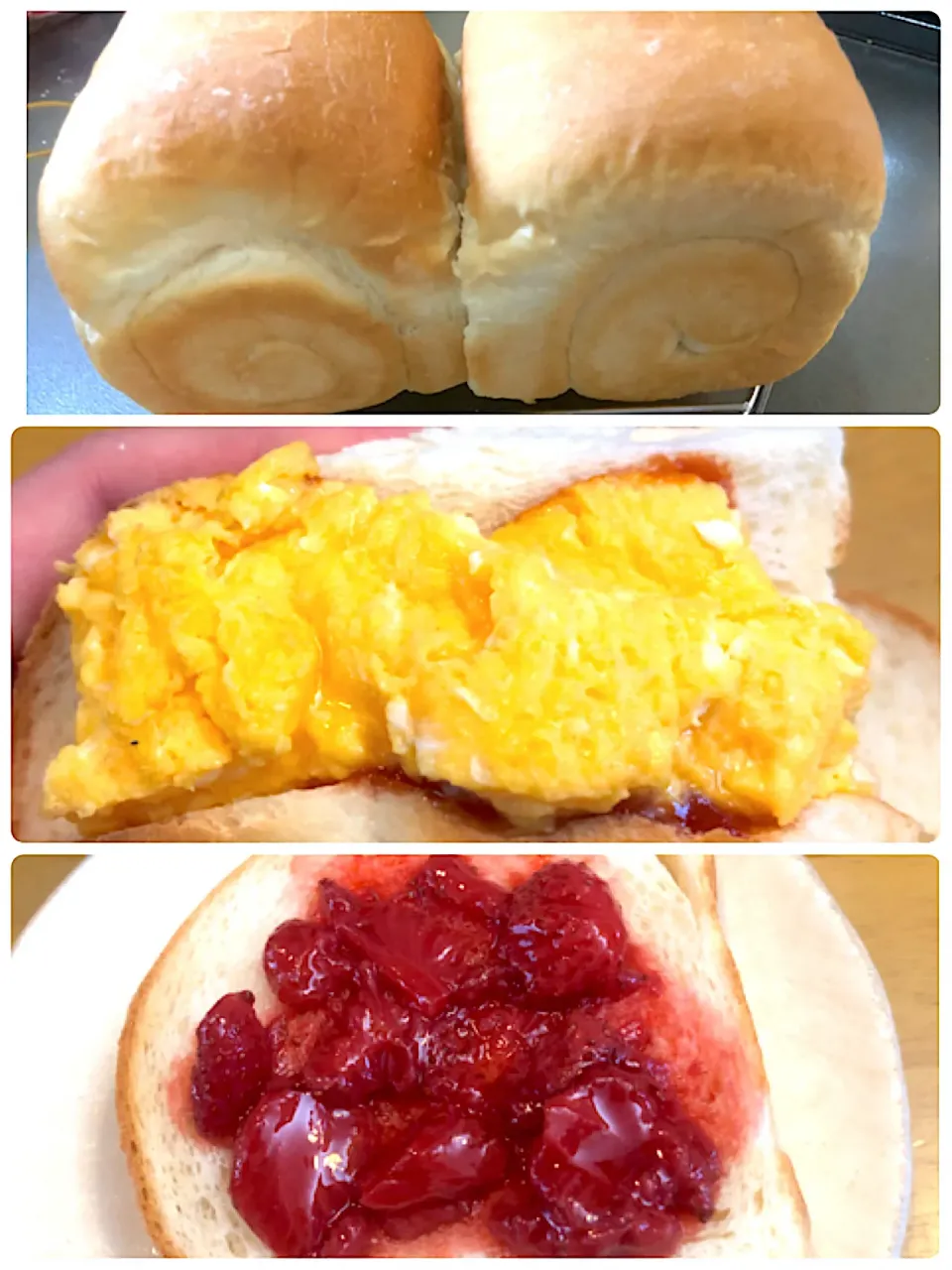 旦那作🍞食パンでオムレツサンド＆自家製いちごジャムパン🍞|ゆっこっこさん