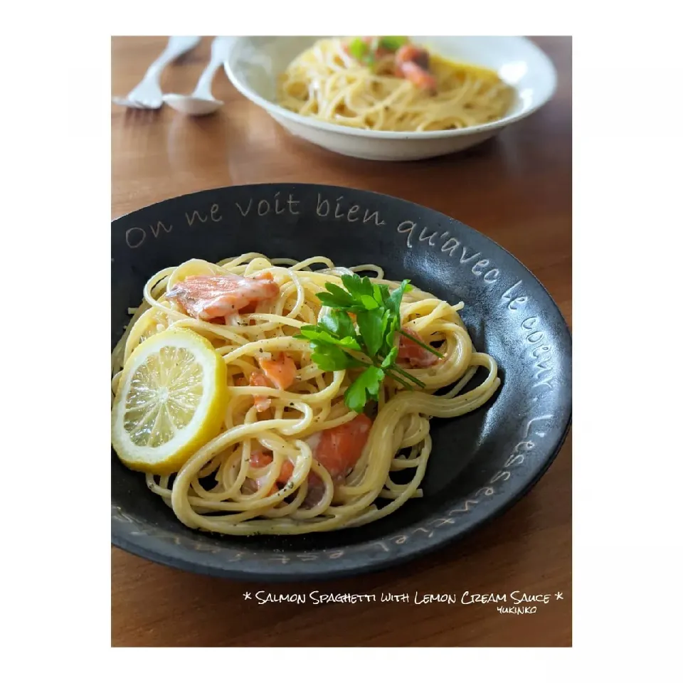 Snapdishの料理写真:サーモンのレモンクリームパスタ♡|U-YUKIさん