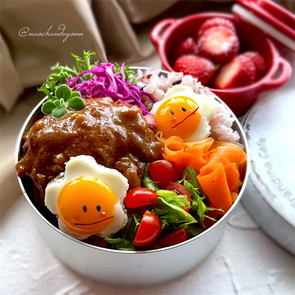 今日のお弁当  ロコモコ丼弁当|naochandayonnさん