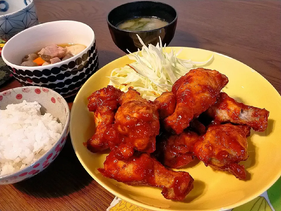 夜ごはん　ヤンニョムチキン|みやこさん