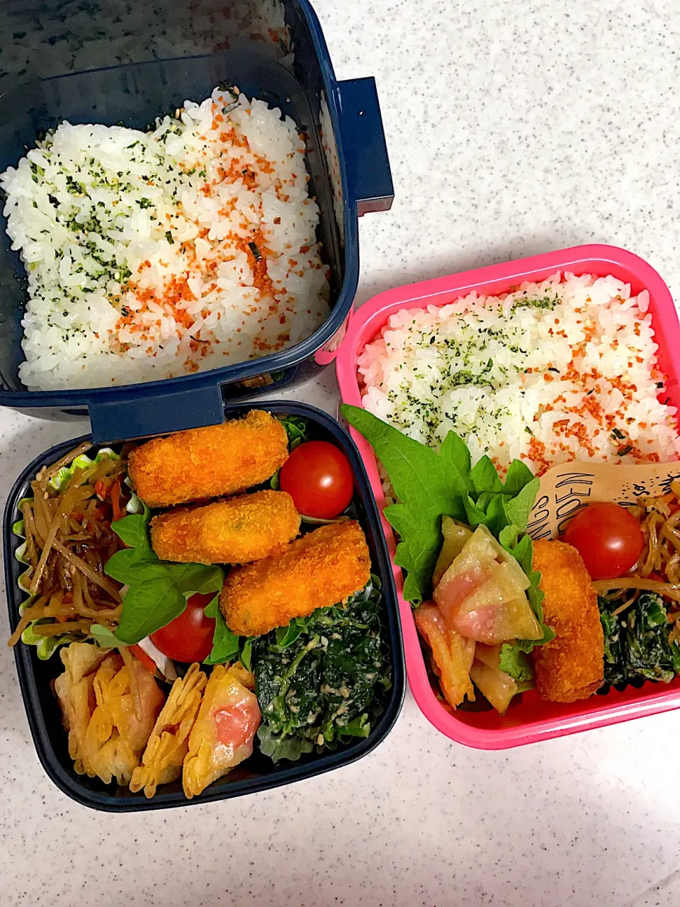 女子高生と男子高生のお弁当|料理嫌いなおかあさんさん