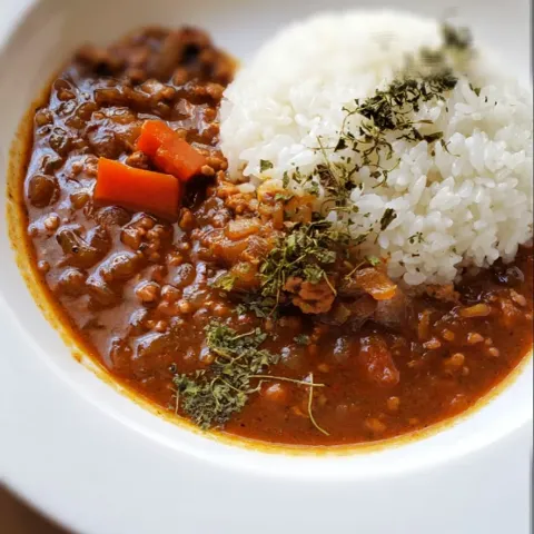 「玉ねぎ」を使ってみたSnapdishの料理・レシピ写真:スペアリブの煮汁でキーマカレー🍛