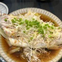 Snapdishの料理写真:イトヨリ鯛の清蒸魚|クルゼイロさん