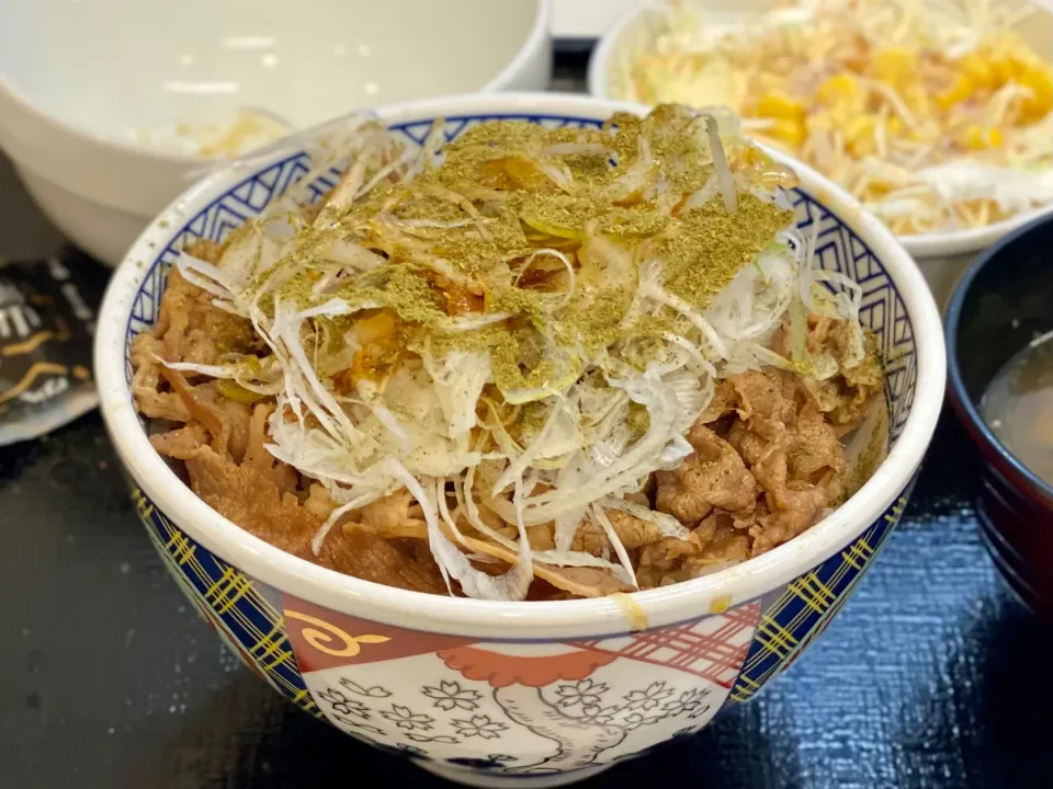 Snapdishの料理写真:吉野家　津駅チャム店　ねぎ山椒牛丼|ddr3rdmixさん