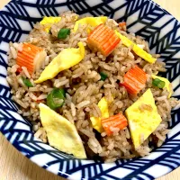 Snapdishの料理写真:Fried rice with Korean crab paste 🇰🇷🦀😋|Doris Wong 🐰さん