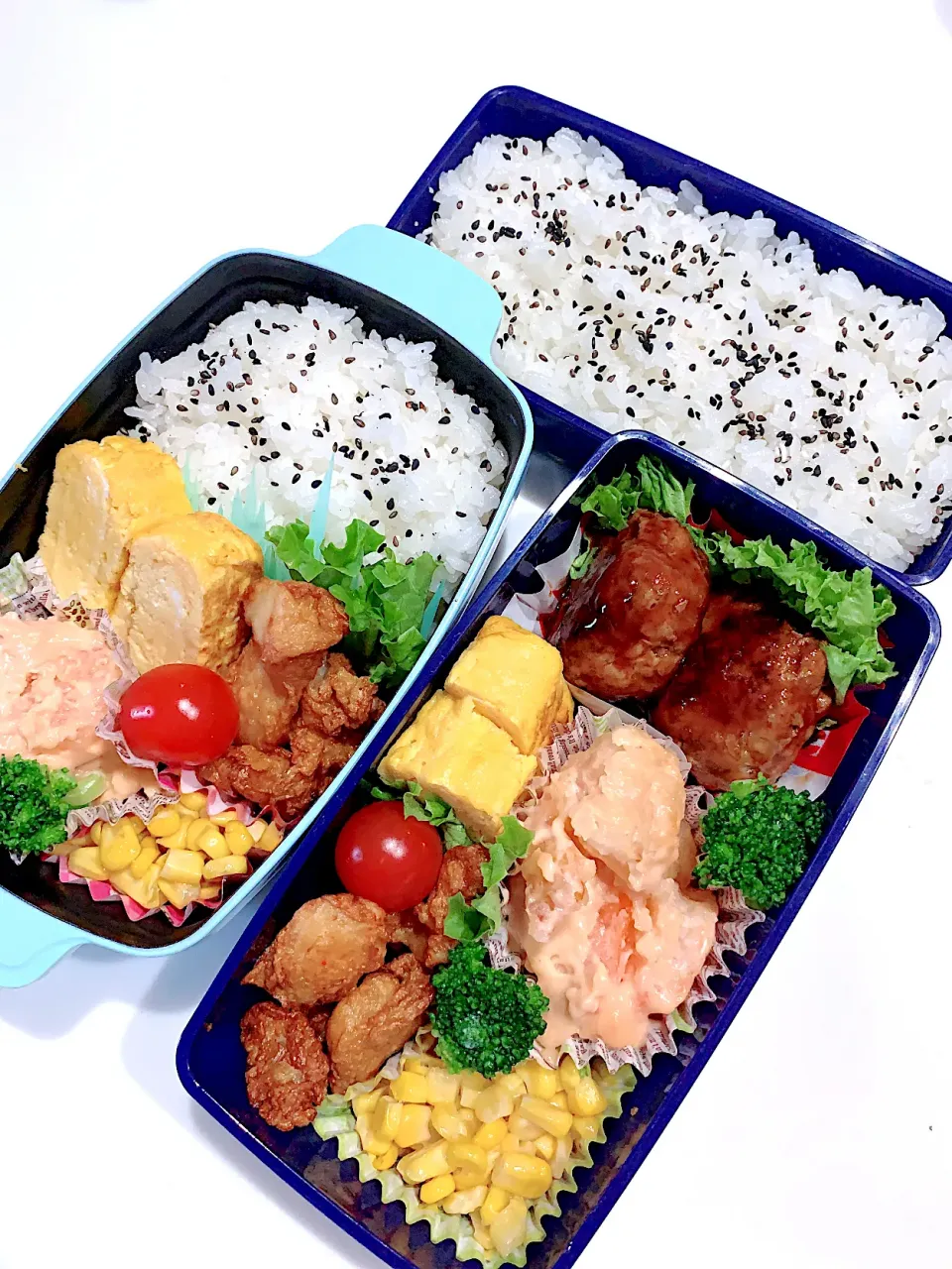 男子高校生のお弁当＋自分お弁当|ゆちさん