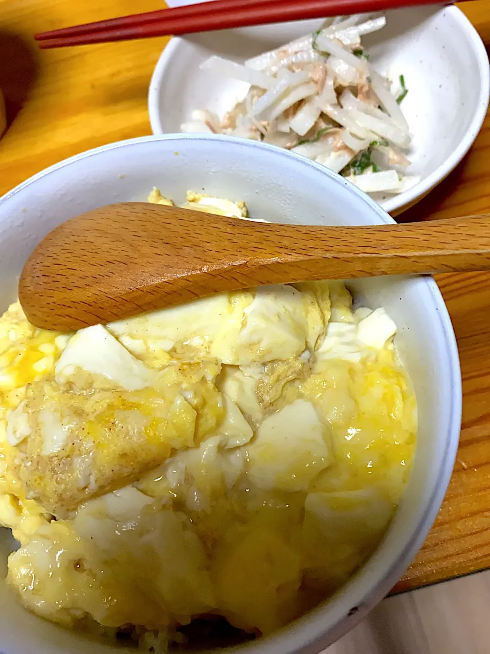 たまご丼、大根サラダ|kaaaaaさん