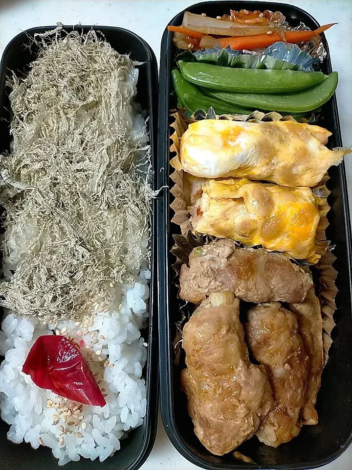 長芋・アスパラ肉巻き弁当
★大豆チーズ入り卵焼き
★れんこん・人参きんぴら|芽亜里さん