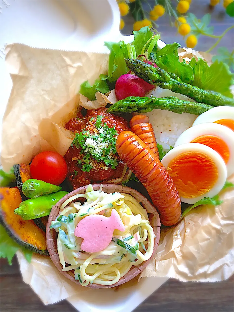 トマト煮込み🍅ハンバーグ弁当|みゆきさん