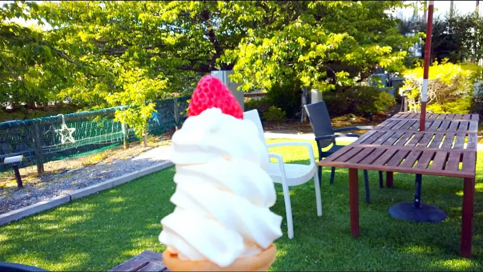 Snapdishの料理写真:苺ソフトクリーム🍦|卯月さん