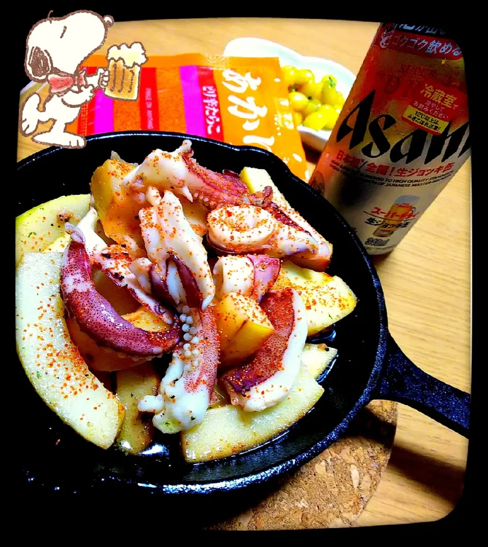 Snapdishの料理写真:筍とイカのあかりージョ🍻
#生ジョッキ缶|ひとみんΨ(*´∀｀)Ψさん