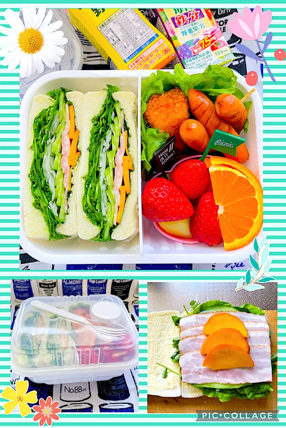 Snapdishの料理写真:今日のお父さん弁当は野菜サンドイッチ(⊹＾◡＾)ノo.♡ﾟ｡*|Blueberry🫐さん