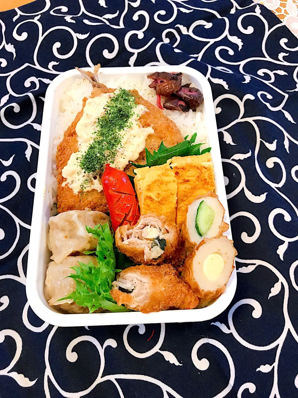 ♡パートナーのお弁当♡わがままなわたしに長女が付き合ってくれて､作ったお弁当（笑）令和3年4月21日火曜日天気晴れ〜☀️|♡Fille√chie♡さん