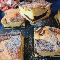 Snapdishの料理写真:ココアとマスカルポーネクリームの柔らかくしっとりしたマーブルケーキ|YUMMY RECIPES by Iuliaさん