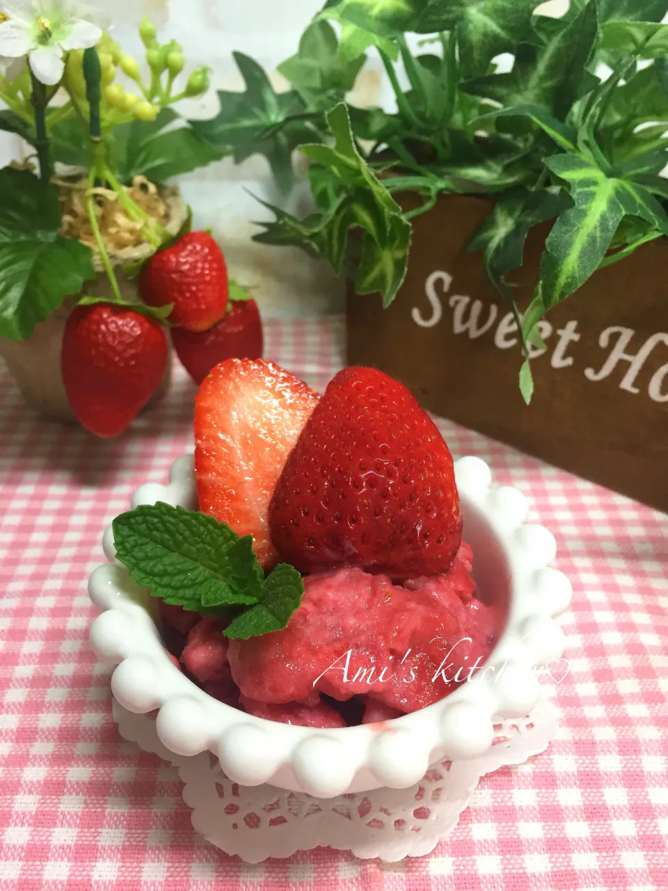 イチゴシャーベット😋🍓|あみさん