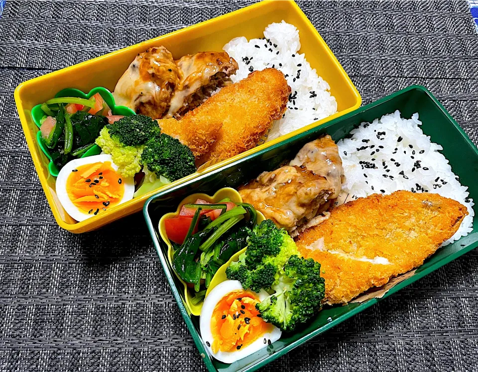 白身魚フライ&ハンバーグ弁当|mettiさん