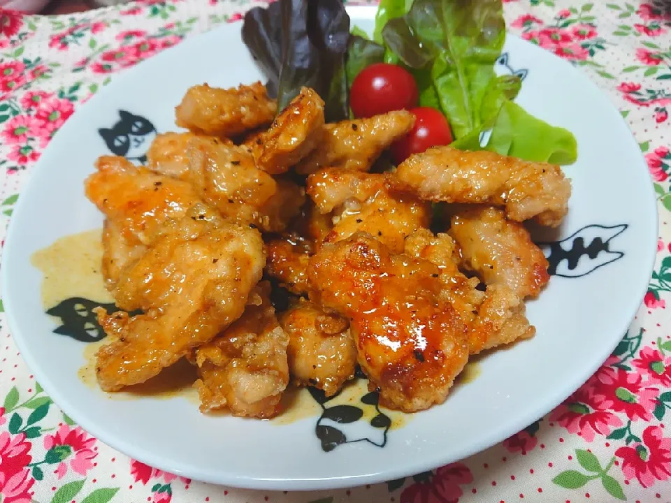 Snapdishの料理写真:カレー風味のうまダレ揚げ鶏肉✨|cocco+さん