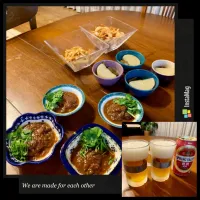 Snapdishの料理写真:ビーフすね肉のワイン煮、フレンチフライとオニオンリング。|波乗り漁師さん