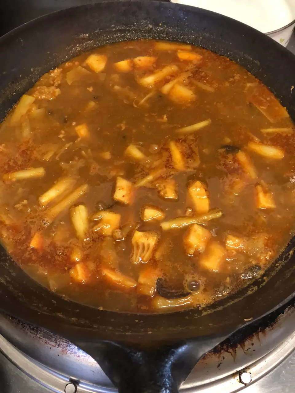 中華屋のスパイシーカレー🍛宮崎産たけのこ，木耳，新玉ねぎで作りました(^^)|bontaさん