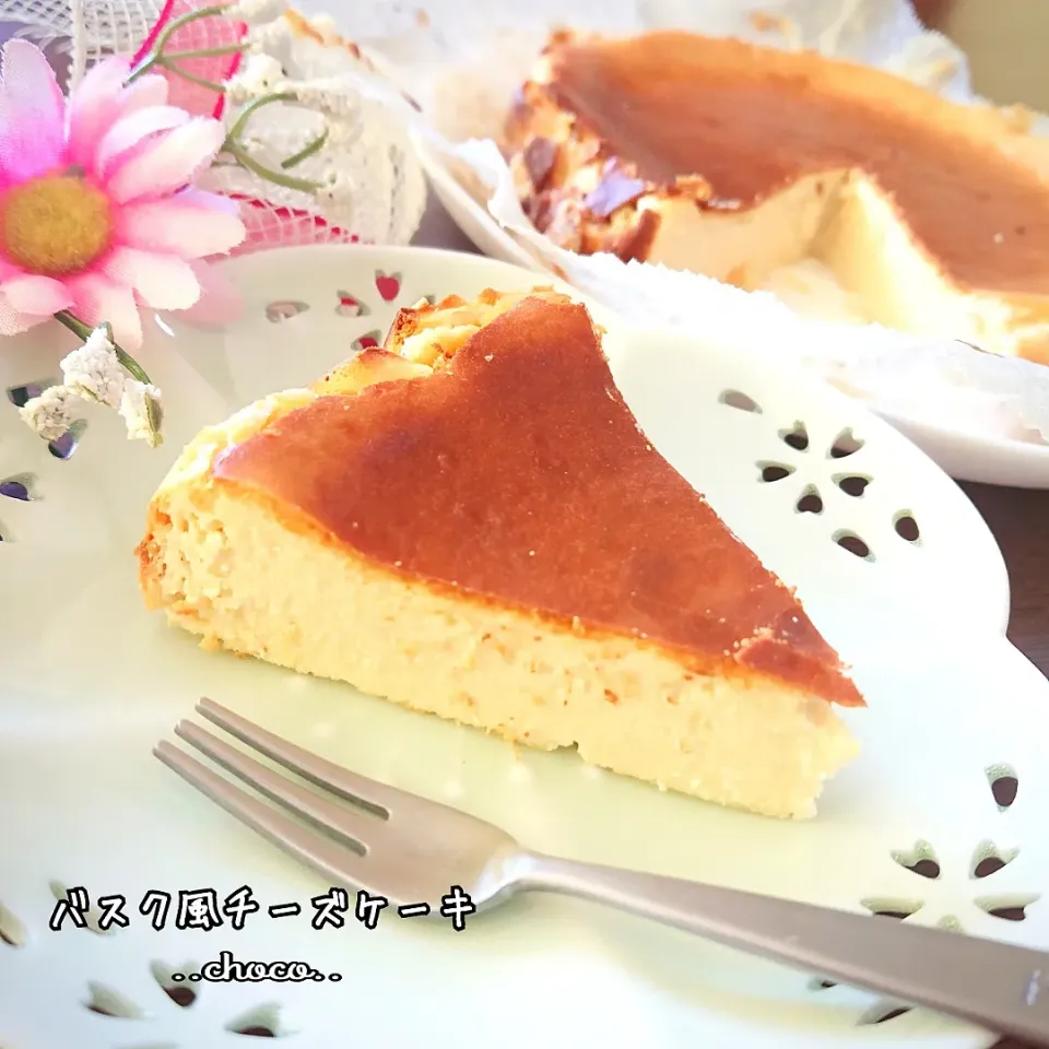 混ぜるだけ～簡単！
バスク風チーズケーキ♡|ちょこさん