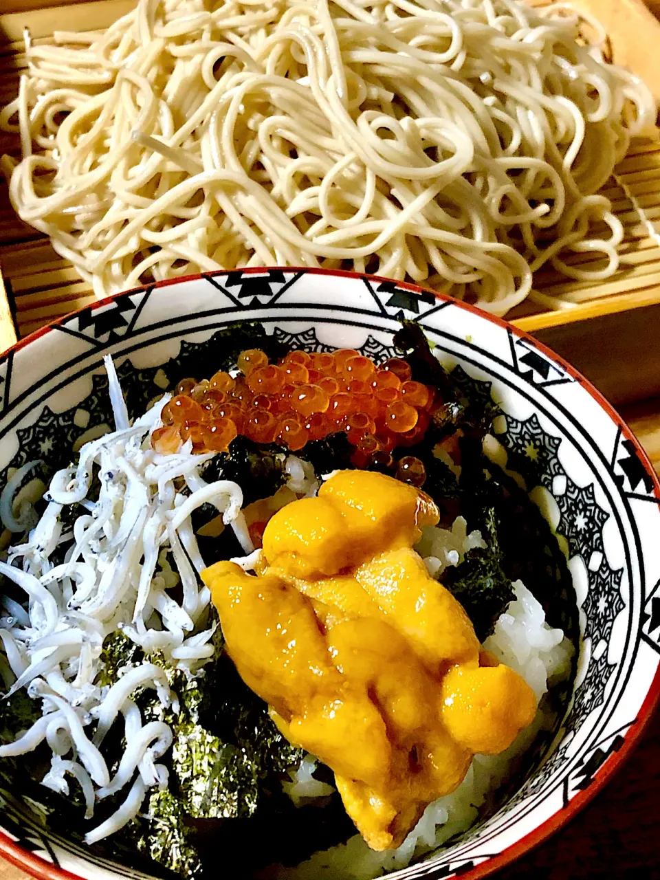 乾麺のお蕎麦💦とミニ丼？💦|sudachiさん